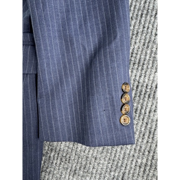 Brooks Brothers Suit Jacket 40 S Blue Wool Striped 346 Fitzgerald Fit Designer - Picture 13 of 15